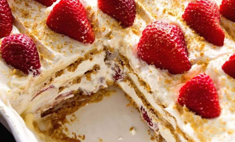 Strawberry Cream Cheese Icebox Cake I Love 